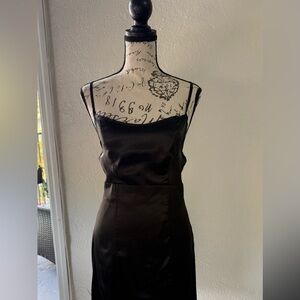 2Bella Chic Black Satin Mini Dress